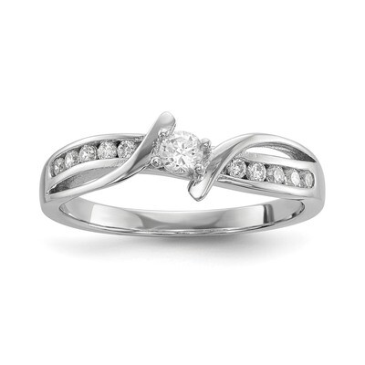 CZ Diamond Ring Sterling Silver Rhodium-plated QR6635, MPN: QR6635, 883957953847