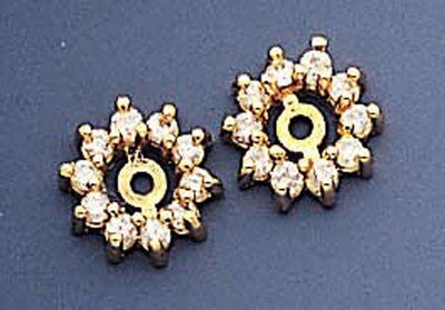 Earring Jacket 14k Gold AAA Quality Diamond XJ3AAA, MPN: XJ3AAA, 883957115627
