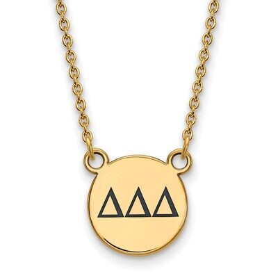 Delta Delta Delta Extra Small Enameled Pendant with 18 Inch Chain Gold-plated Silver GP016DDD-18, M…