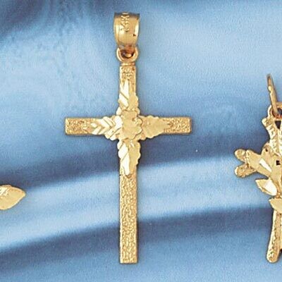 Dazzlers Jewelry Cross Pendant Necklace Charm Bracelet in Yellow, White or Rose Gold 8254, MPN: DZ-…