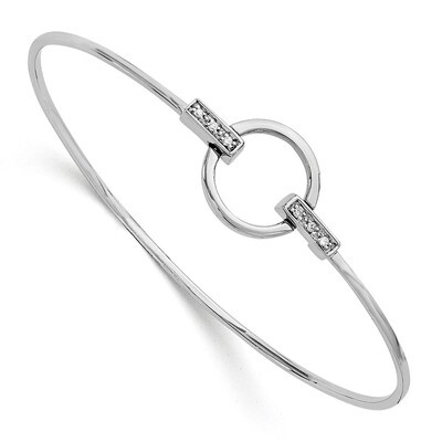 .06Ct. Diamond Bangle Bracelet Sterling Silver QW231, MPN: QW231, 883957504728