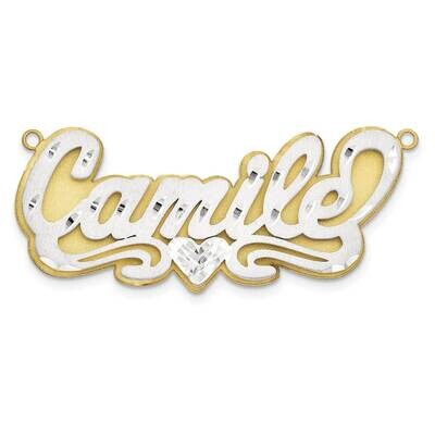 3D Two-Tone Satin Diamond-Cut Name Plate 10k Gold 10XNA239T, MPN: 10XNA239T, 883957586687
