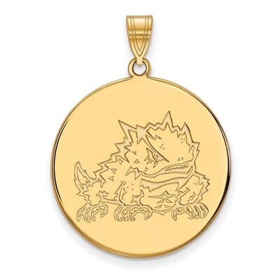 Texas Christian University x-Large Disc Pendant 10k Yellow Gold 1Y041TCU, MPN: 1Y041TCU, 8867748166…