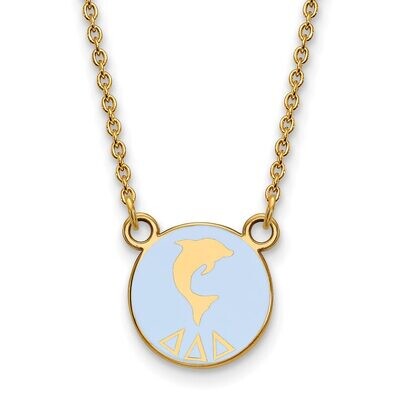 Delta Delta Delta Extra Small Enameled Pendant with 18 Inch Chain Gold-plated Silver GP042DDD-18, M…