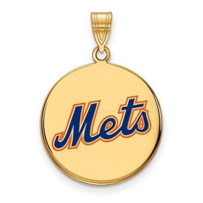 New York Mets Large Enamel Disc Pendant Gold-plated Silver GP022MET, MPN: GP022MET, 886774764344