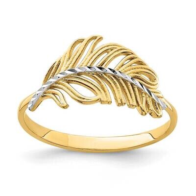 White Feather Ring 14k Gold Rhodium K6413, MPN: K6413, 191101978401