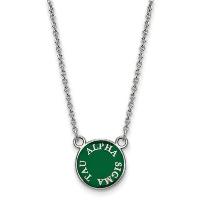 Alpha Sigma Tau Extra Small Enameled Pendant with 18 Inch Chain Sterling Silver SS012ALS-18, MPN: S…