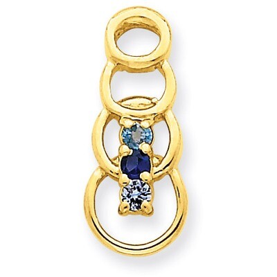 3 Birthstones Family Pendant 14k Yellow Gold XMP51/3, MPN: XMP51/3, 883957417035