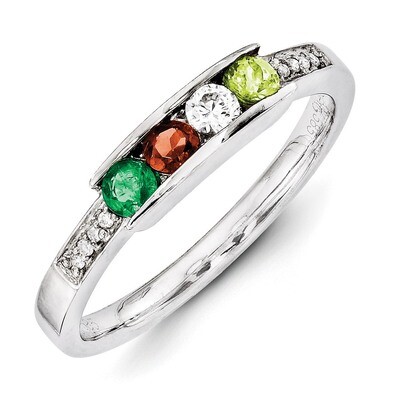 4 Birthstones Family Jewelry Diamond Semi-Set Ring 14k White Gold XMRW42/4, MPN: XMRW42/4, 88395738…