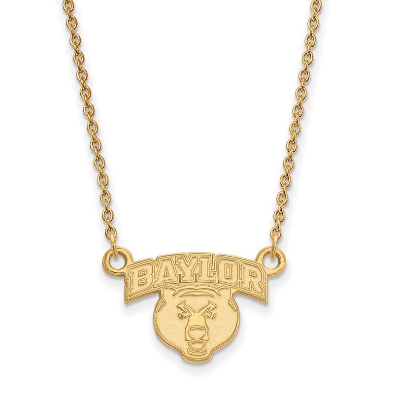 Baylor University Small Pendant with Chain Necklace Gold-plated Silver GP030BU-18, MPN: GP030BU-18,…