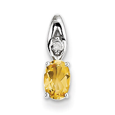 Citrine Diamond Pendant 14k White Gold Genuine XBS330, MPN: XBS330, 883957560571