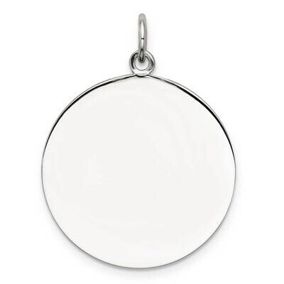 Engraveable Round Polished Front/Satin Back Disc Charm Sterling Silver QM373, MPN: QM373, 883957585…