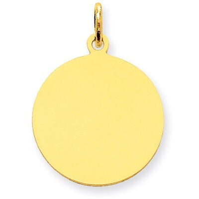 Plain .011 Gauge Circular Engravable Disc Charm 14k Gold XM136/11, MPN: XM136/11, 883957553764