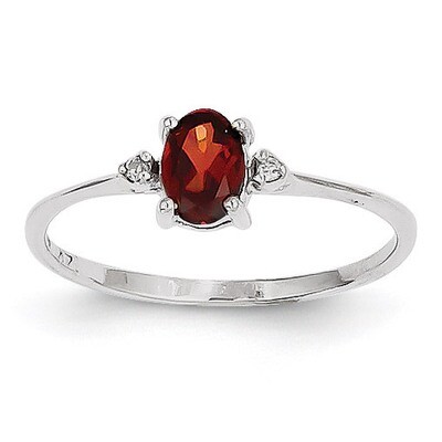 Diamond &amp; Garnet Birthstone Ring 14k White Gold XBR214, MPN: XBR214, 883957572819