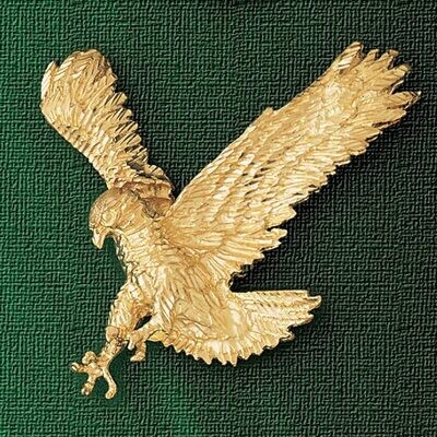 Dazzlers Jewelry Flying Eagle Pendant Necklace Charm Bracelet in Yellow, White or Rose Gold 2772, M…