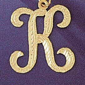 Dazzlers Jewelry Initial K Classic Pendant Necklace Charm Bracelet in Yellow, White or Rose Gold 95…