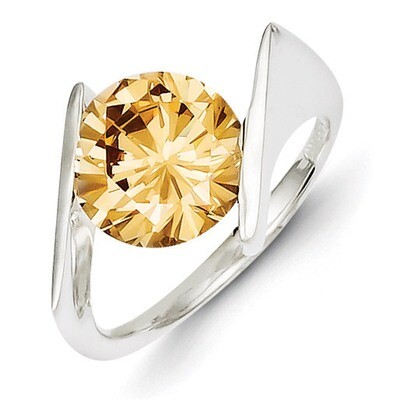 Champagne Diamond Ring Sterling Silver QR1450, MPN: QR1450, 883957182247