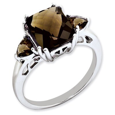 Smoky Quartz Ring Sterling Silver QR2916SQ, MPN: QR2916SQ, 883957610658