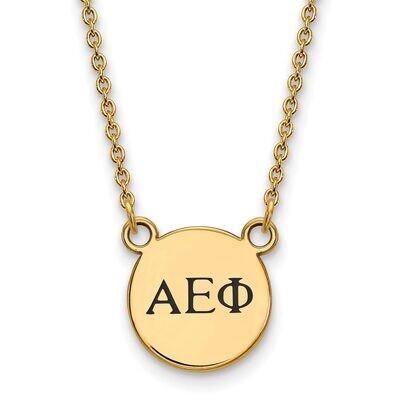Alpha Epsilon Phi Extra Small Enameled Pendant with 18 Inch Chain Gold-plated Silver GP016AEP-18, M…