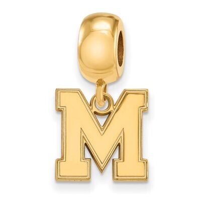 University of Memphis Small Bead Charm Gold-plated Silver GP050UMP, MPN: GP050UMP, 886774947471