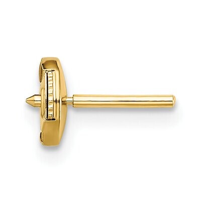 Small Guardian Straight Trigger with Post Earring Mounting 14k Yellow Gold YG662, MPN: YG662,