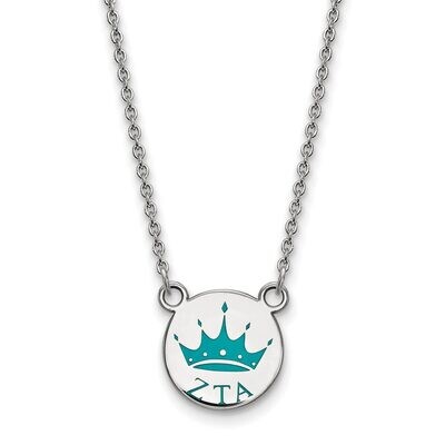 Zeta Tau Alpha Extra Small Enameled Pendant with 18 Inch Chain Sterling Silver SS044ZTA-18, MPN: SS…