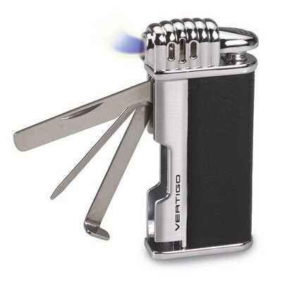 Vertigo Puffer Black &amp; Polished Chrome Traditional Flame Pipe Lighter GM15384, MPN: GM15384, 894236…