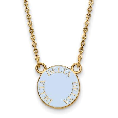 Delta Delta Delta Extra Small Enameled Pendant with 18 Inch Chain Gold-plated Silver GP012DDD-18, M…