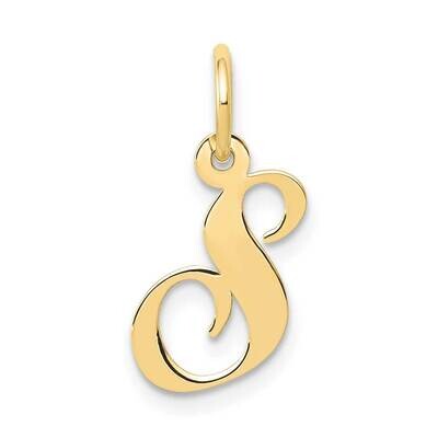 Fancy Script Initial S Charm 10k Gold Small 10YC650S, MPN: 10YC650S,