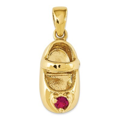 3-D July Synthetic Stone Engravable Baby Shoe Charm 14k Gold K4652JUL, MPN: K4652JUL, 637218167487