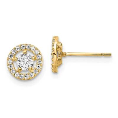 CZ Diamond Halo Stud Earrings 14k Gold YE2004, MPN: YE2004, 716838360031
