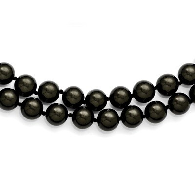 2 Row 10-11Mm Black Shell Bead Necklace Sterling Silver QMJN210B-18, MPN: QMJN210B-18, 886774294445