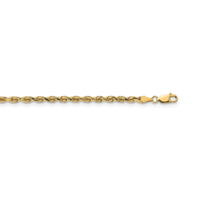 24 Inch 3mm Diamond-cut Silky Rope Chain 14k Yellow Gold SKRD025-24, MPN: SKRD025-24, 883957937229