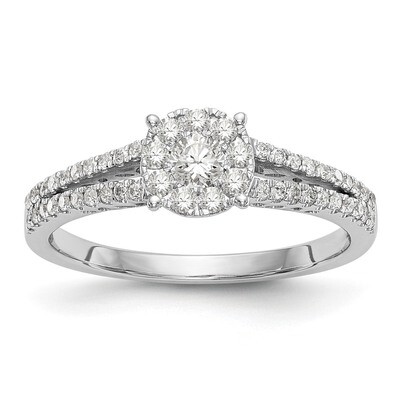 Complete Diamond Cluster Engagement Ring 14k White Gold RM2364E-050-WAA, MPN: RM2364E-050-WAA, 8839…