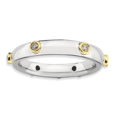 Diamond Ring - Sterling Silver Polished QSK643, MPN: QSK643, 886774220697