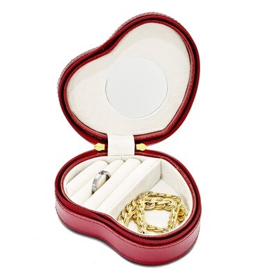 Red Bonded Leather Heart Jewelry Case GL7105, MPN: GL7105, 886774194332