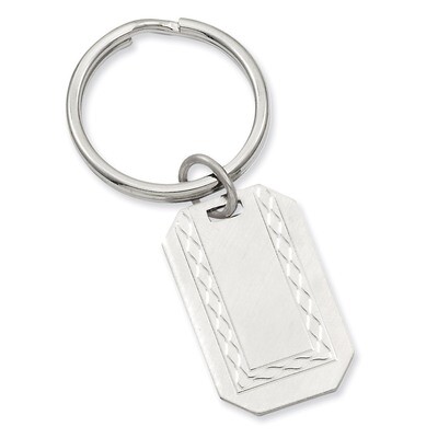 Kelly Waters with Engravable Area Florentined Key Ring Rhodium-plated GP3793, MPN: GP3793, 19690408…