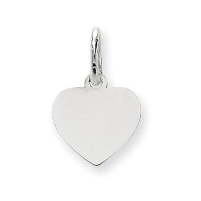 Plain .018 Gauge Engravable Heart Charm 14k White Gold XWM116/18, MPN: XWM116/18, 883957450896