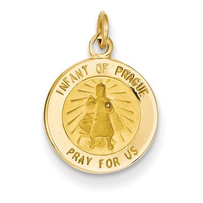 Infant of Prague Medal Charm 14k Gold XR645, MPN: XR645, 191101544507