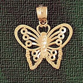 Dazzlers Jewelry Butterfly Pendant Necklace Charm Bracelet in Yellow, White or Rose Gold 3117, MPN:…