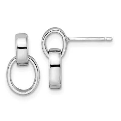 Link Post Earrings Sterling Silver Rhodium-Plated Polished QE16032, MPN: QE16032, 196904151525