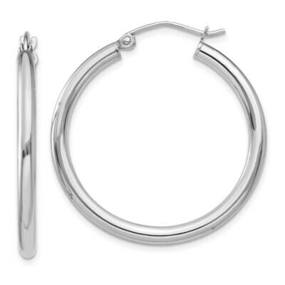 Polished 2.5mm Lightweight Tube Hoop Earrings 10k White Gold 10T838L, MPN: 10T838L, 191101566349