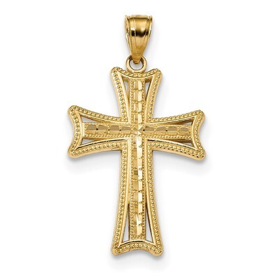 Cross Pendant 14k Gold Diamond-cut K6213, MPN: K6213, 886774018171