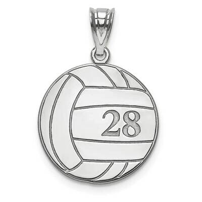 Laser Volleyball Number And Name Pendant Sterling Silver Rhodium-plated XNA696SS, MPN: XNA696SS,