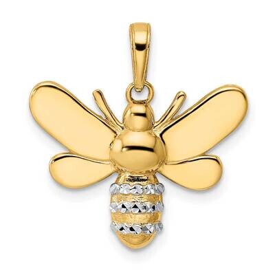 Bumblebee Pendant 14k Gold and White Rhodium Diamond-Cut M3021, MPN: M3021, 883957345949