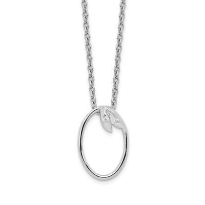 White Ice .01Ct. Diamond Necklace Sterling Silver QW456-18, MPN: QW456-18, 191101479694