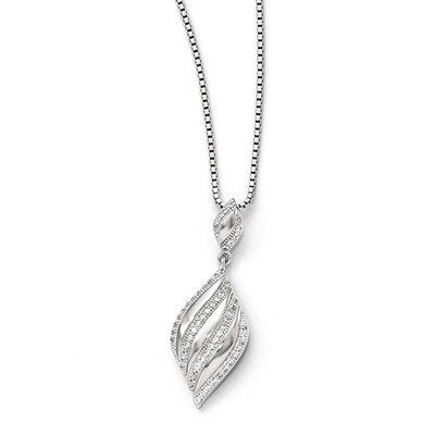 Necklace Sterling Silver &amp; Cubic Zirconia QMP381-18, MPN: QMP381-18, 883957401232