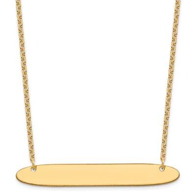 Large Polished Oblong Blank Bar Necklace Sterling Silver Gold-plated XNA1209GP, MPN: XNA1209GP,
