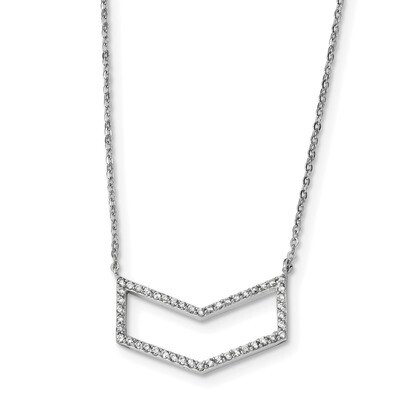 CZ Diamond Necklace 18 Inch Sterling Silver Rhodium-plated QG4627-18, MPN: QG4627-18, 883957754758