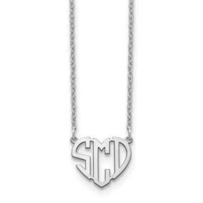 Heart Monogram Necklace Sterling Silver Rhodium-plated XNA895SS, MPN: XNA895SS,